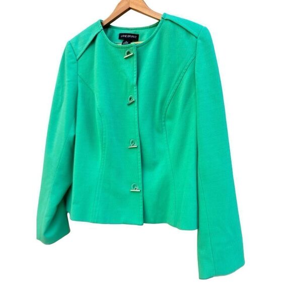 Lane Bryant green fitted career blazer jacket sz 16 - Picture 1 of 4